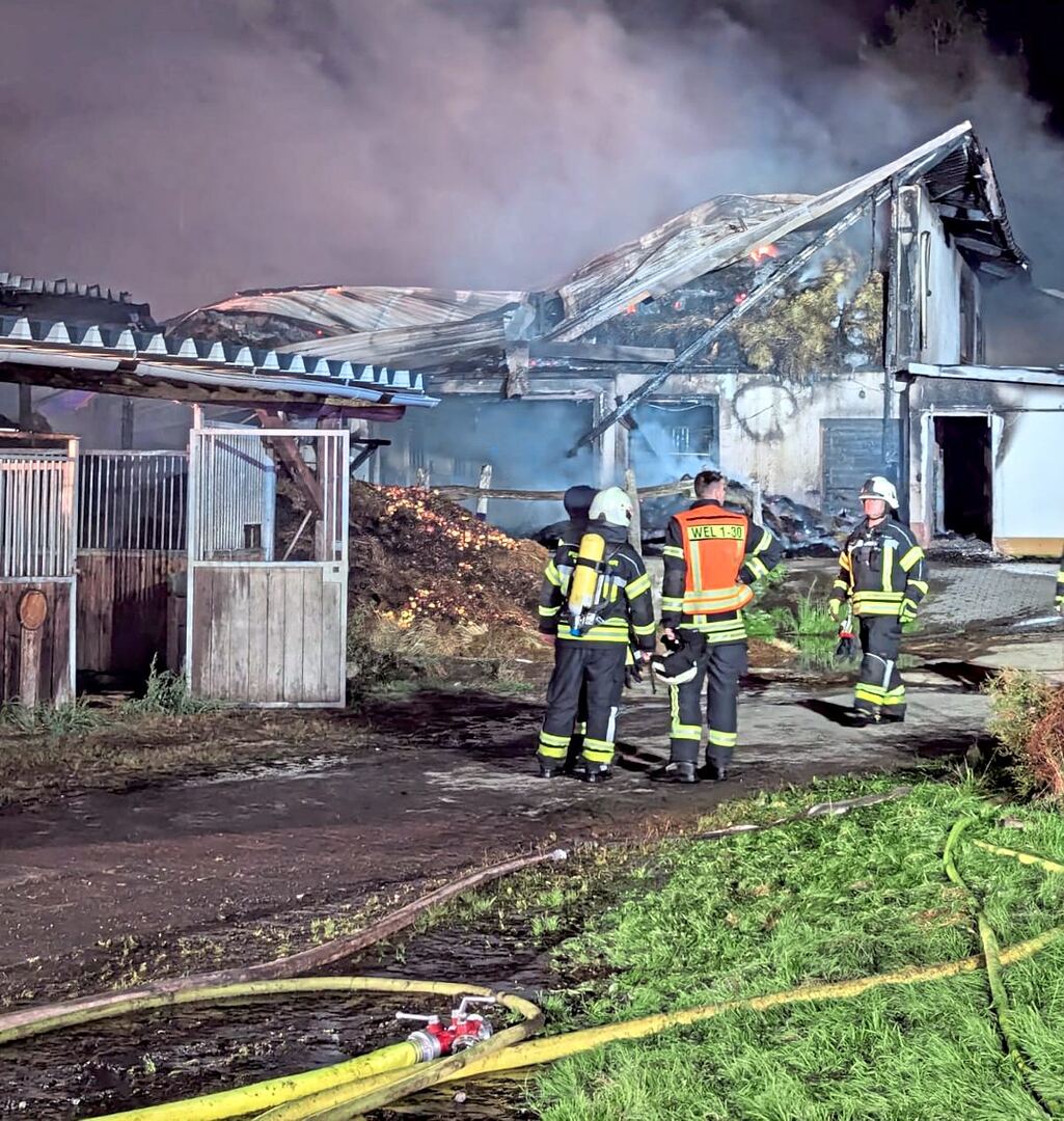 Zwei Gebäude des Pfannerhofs stehen am Montagabend in Flammen. Fotos: Jörg Fritsch