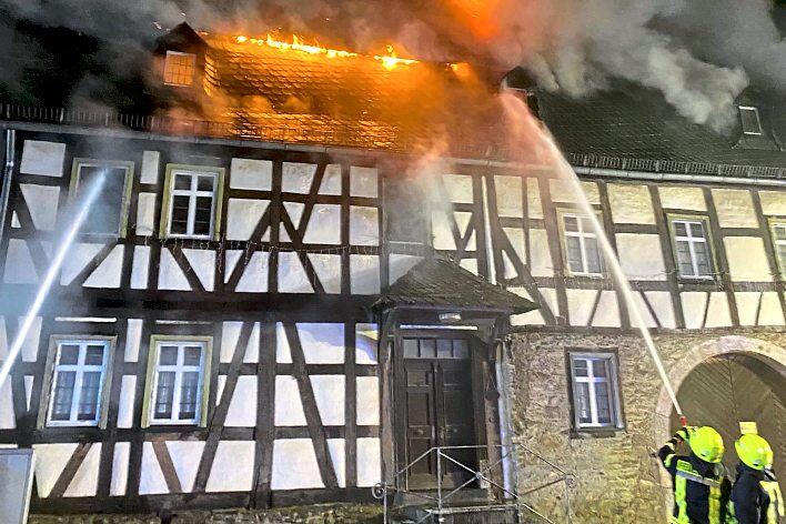 Brand in Villmar-Weyer. Foto: Feuerwehr Villmar