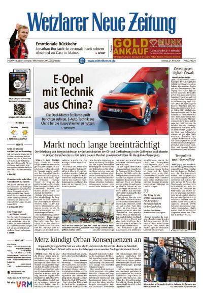 Wetzlarer Neue Zeitung 2026-03-21