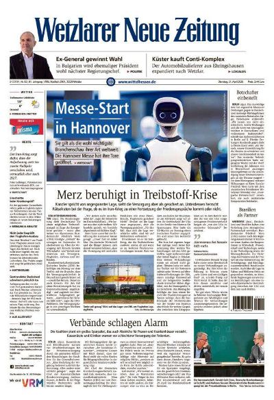 Wetzlarer Neue Zeitung 2026-04-21