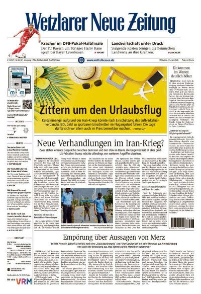 Wetzlarer Neue Zeitung 2026-04-22