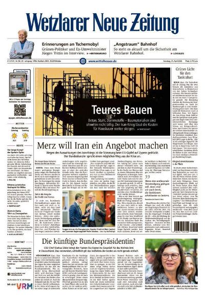 Wetzlarer Neue Zeitung 2026-04-25