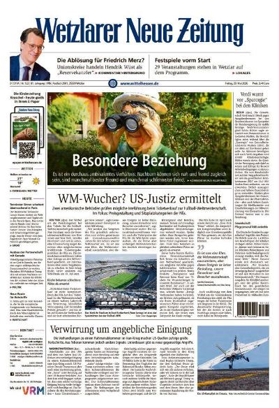 Wetzlarer Neue Zeitung 2026-05-29