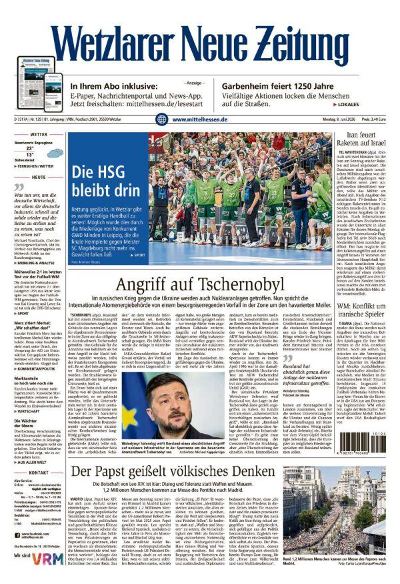 Wetzlarer Neue Zeitung 2026-06-08