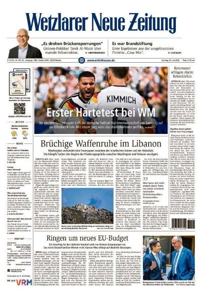 Wetzlarer Neue Zeitung 2026-06-20