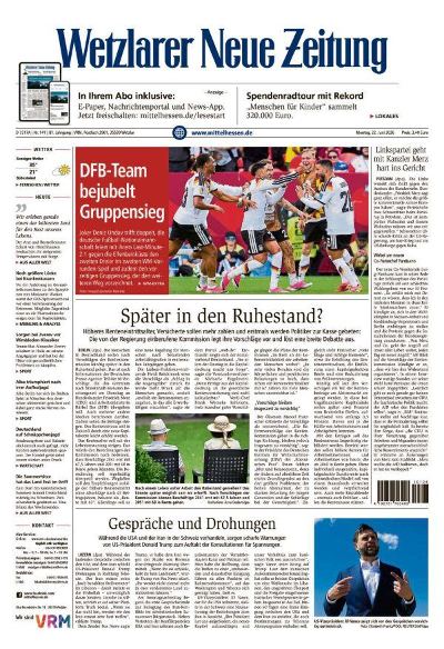 Wetzlarer Neue Zeitung 2026-06-22