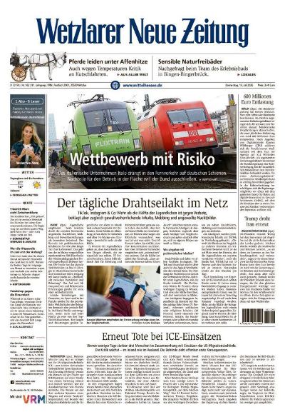 Wetzlarer Neue Zeitung 2026-07-16