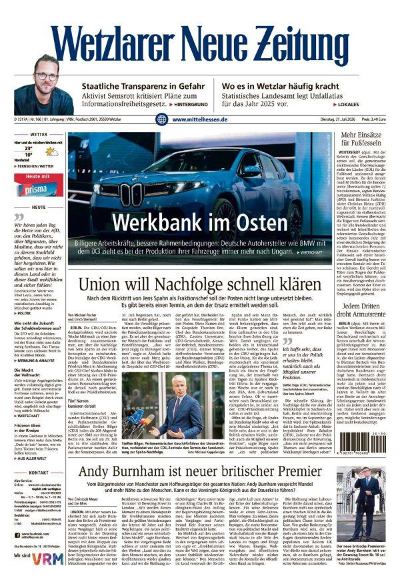 Wetzlarer Neue Zeitung 2026-07-21