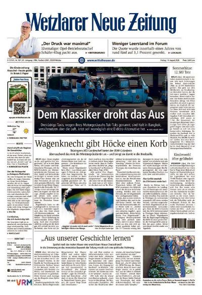 Wetzlarer Neue Zeitung 2026-08-14