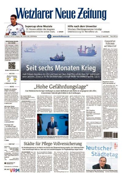 Wetzlarer Neue Zeitung 2026-08-22