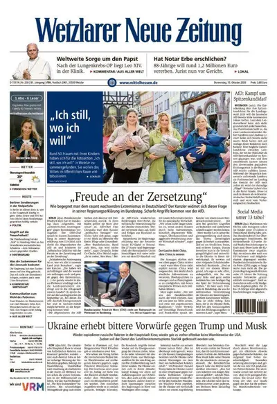 Wetzlarer Neue Zeitung 2026-10-15