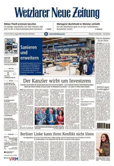 Wetzlarer Neue Zeitung 2026-10-21